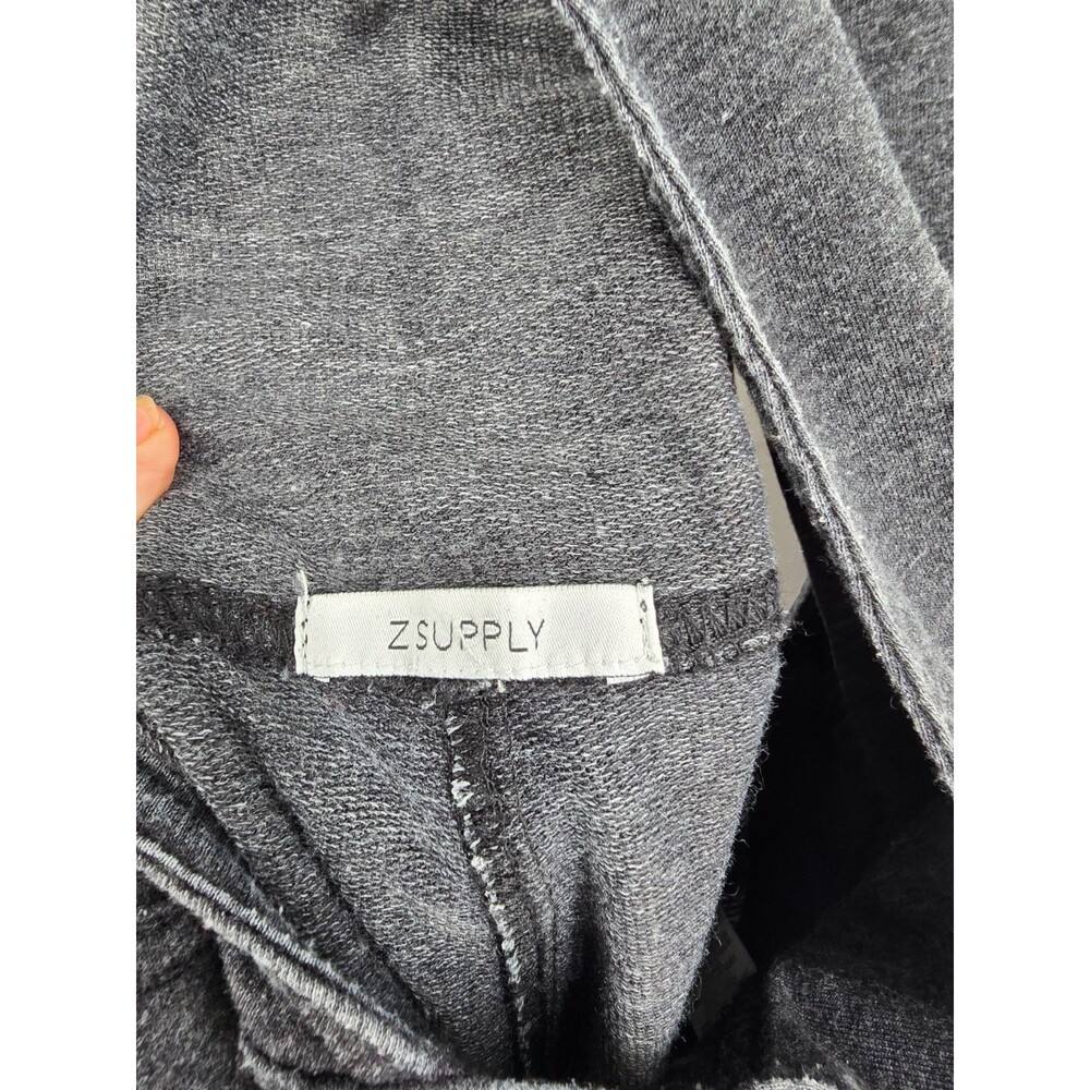 Z Supply Charcoal Gray Terry Romper Overalls - Picture 3 of 5